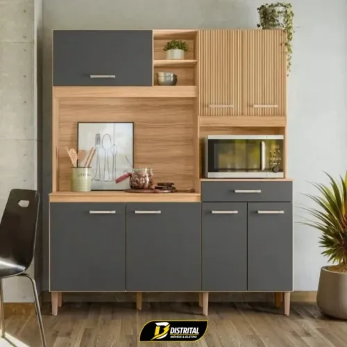 Armário de Cozinha Yara 7 Portas 1 Gaveta Pronta Entrega