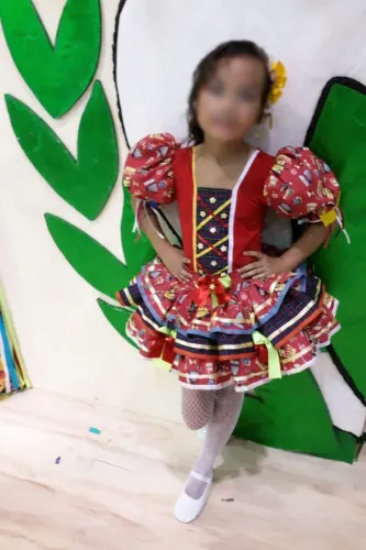 vestido de quadrilha infantil vermelho 10 anos