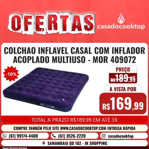 COLCHAO MOR INFLAVEL CASAL COM INFLADOR ACOPLADO MULTIUSO 409072