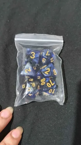 7 DADOS DE RPG - COR AZUL GALÁXIA