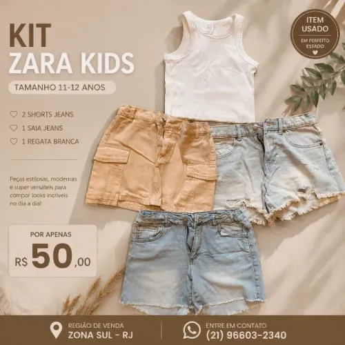 Kit Zara Kids 11-12 anos