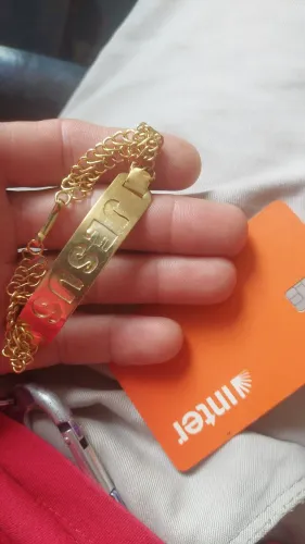Pulseira prata banhado a ouro