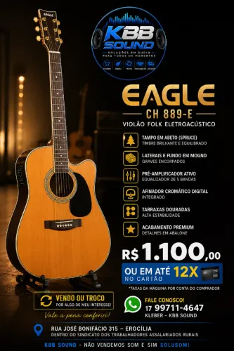 EAGLE CH 889-E ? VIOLÃO FOLK ELETROACÚSTICO