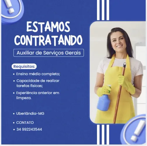 VAGAS DE EMPREGO AUXILIAR DE SERVIÇOS GERAIS