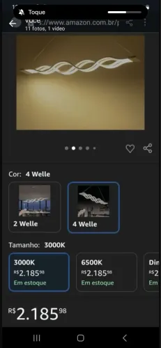 Lustre tamanho 3000k ,4 Welle