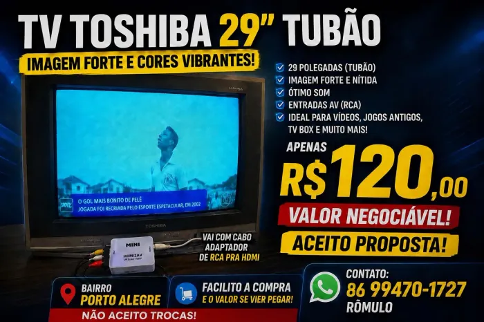 Tv, televisão tubo, tubão, valor negociável