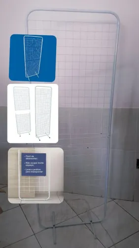Expositor aramado biombo branco - para ganchos