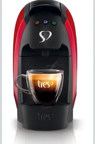 3 Corações TRES Cafeteira Espresso e Multibebidas Luna Vermelha - 110v