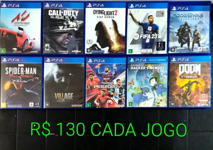 Jogos PS4 130,00 reais CADA - Ac cartão e Olx pay temos outros jogos