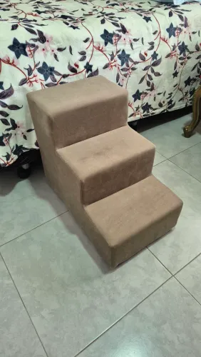 Escadinha Pet 3 Degraus em Suede - Ideal para Cães Pequenos