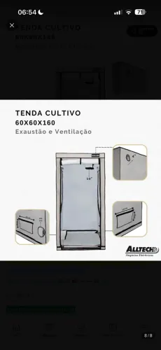 TENDA DE CULTIVO INDOOR ALLGROW BRIGHTWALL - 60 x 60 x 160 cm