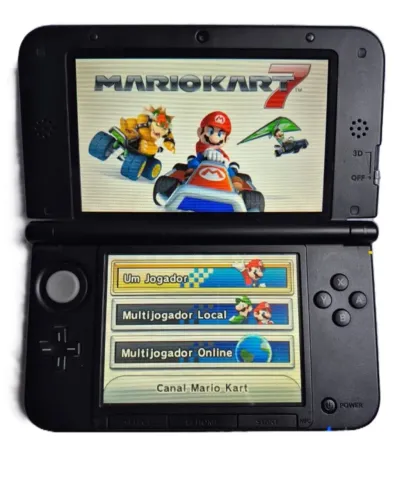 Nintendo 3ds Xl Azul E Preto 64gb Cheio de Jogos Impecável Completo Desbloqueado