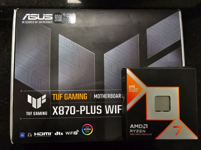 Kit Ryzen 9800x3d / Placa mãe Asus X870 Tuf Wi-Fi
