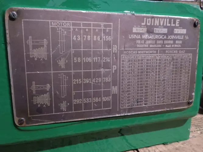 Torno de bancada Joinville tm150 só cabeçote