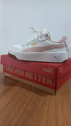 Tênis Puma- Carina Street BDP feminino- Branco e Rosa/35