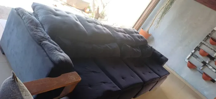 SOFA TECIDO 4 LUGARES PRETO