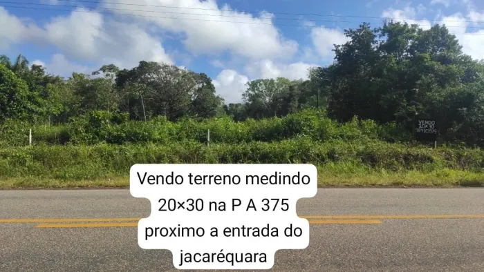 Vendo terreno na P A 375 em são João da ponta medindo 20 de frente por 30 de fundo
