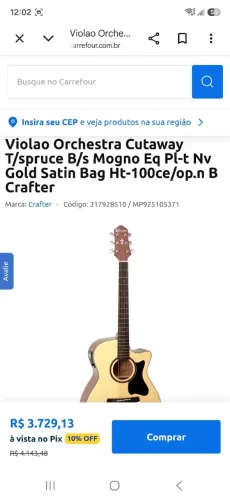Violão aço Crafter HD100 folk