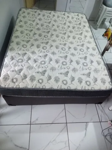Cama box casal com colchão Ortobom Ortopédico
