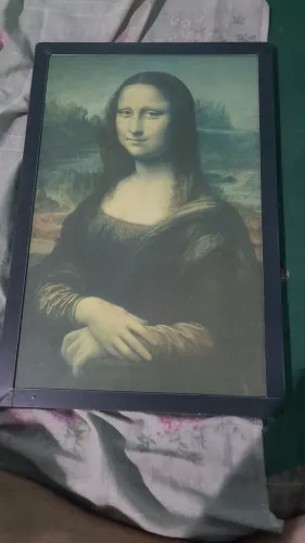 Quadro pintado em papiro da monaliza