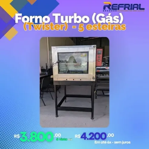 FORNO TURBO 5 TELAS A GÁS VENANCIO USADO