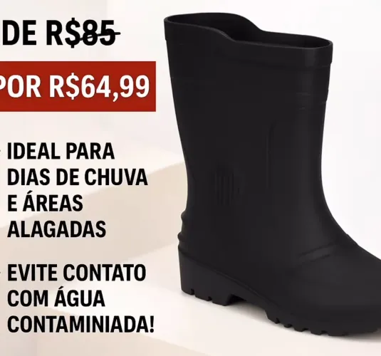 Oferta Galocha bota impermeável cano longo