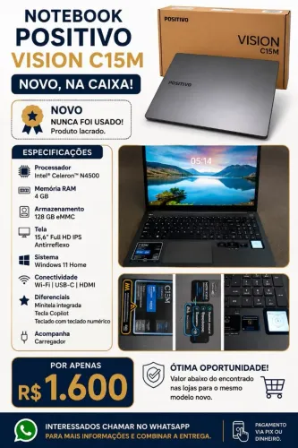 Vendo notebook Positivo Vision C 15 M Novo