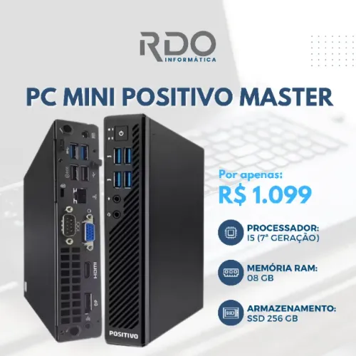 Mini PC Positivo Master: i5 7ª Gen, 8GB RAM, SSD 256GB - Ideal para comercio / PDV