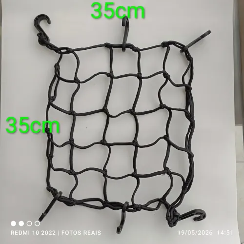Rede elástica aranha redinha bagagem capacete moto bike bicicleta 35x35cm