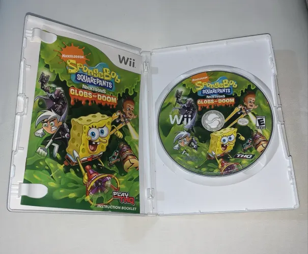 Jogo Bob esponja Nintendo Wii globs of doom impecável Cib 