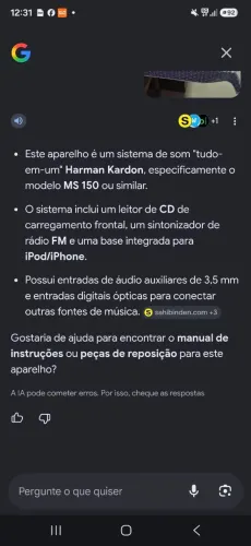 Aparelho de som Harman Kardon MS150!