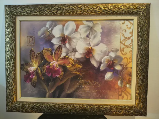 Quadro vintage de orquídeas 