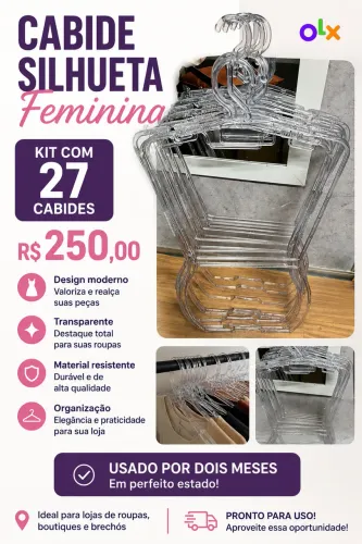 Kit de cabide Silhueta em acrílico