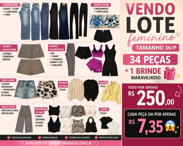 Lote de roupa maravilhoso 36 feminino ou P