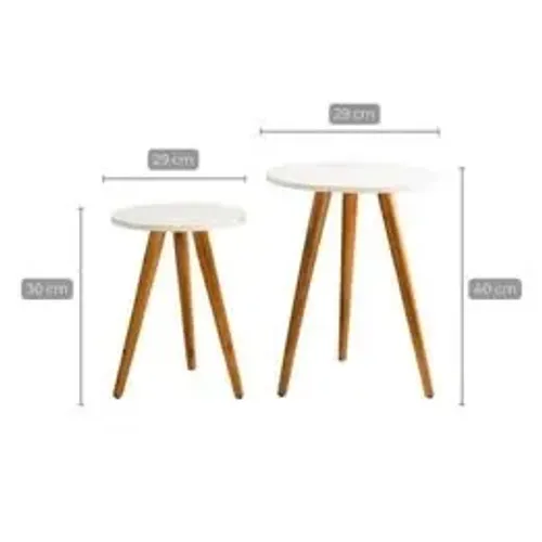 2 Mesinha De Canto Redonda - Pé Palito