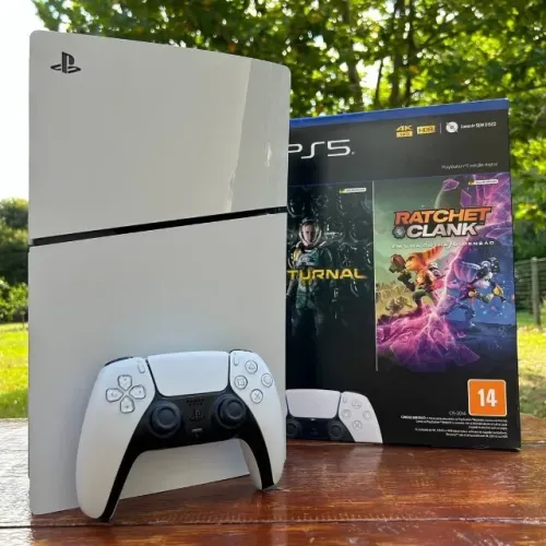 Console PS5 Slim Digital 1TB SSD Impecável Completo Na Caixa