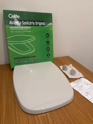 Assento Sanitário Celite Original SoftClose Cinza Prata