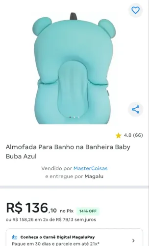 Almofada para banho bebê Buba