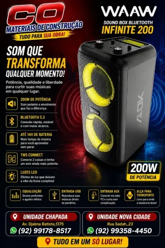 Caixa de som alok infinite 200