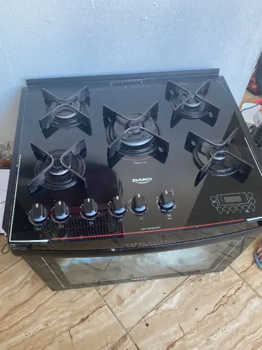 Fogão de Embutir Dako 5 Bocas Turbo Glass Preto