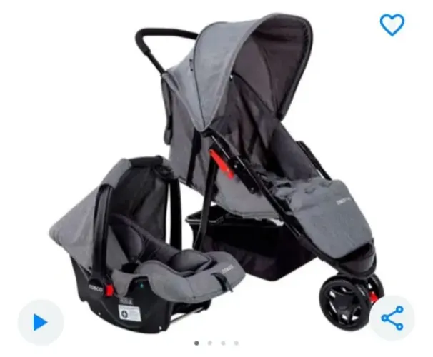 Carrinho e bebe conforto 