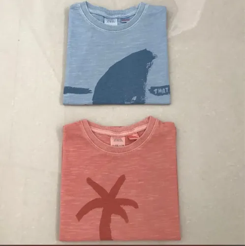 Kit 2 camisetas estonadas Zara kids menino