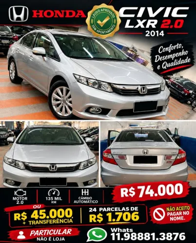 Honda Civic Sedan LXR 2.0 Flexone 16V Aut. 4P 2014
