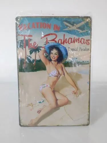 Placa Decorativa Retrô - Metal (Bahamas)