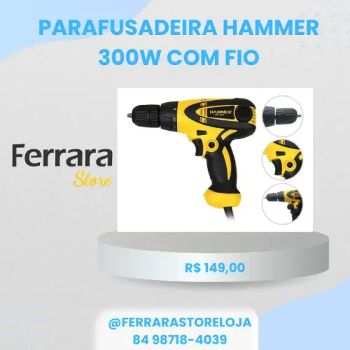Parafusadeira Furadeira C/ Fio Hammer Gypfe300 220 V