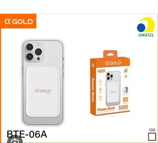 Power Bank A'Gold 5000mAh Magnético Branco