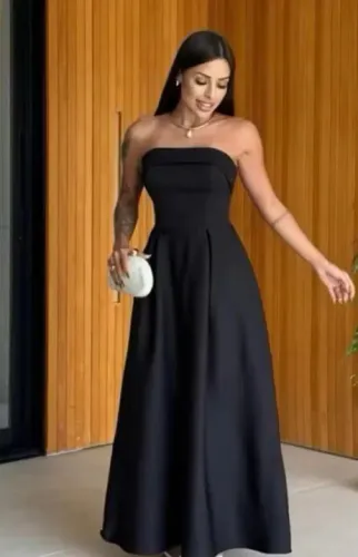 Vestido longo tomara que caia