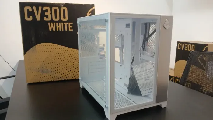 Gabinete Mancer CV 300 Branco , suporte 9 fans , novo lacrado na caixa.
