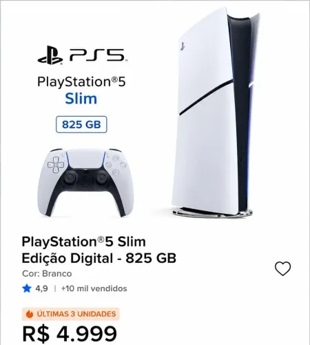 PlayStation 5 Slim Digital 825GB Branco