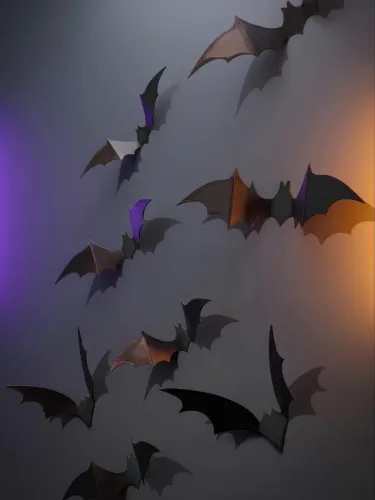 MORCEGOS 3D PARA HALLOWEEN | Decoração de Parede